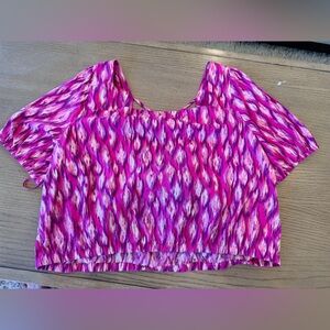LOFT Pink and Magenta Tie-Dye Top